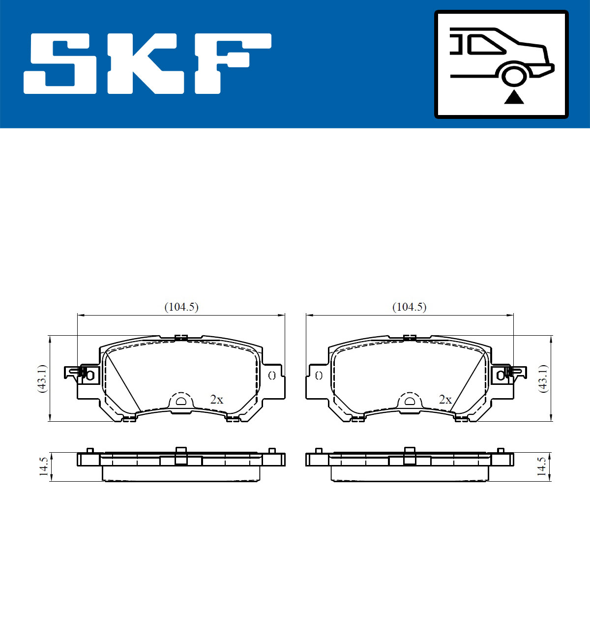 Set placute frana,frana disc VKBP 90418 A SKF